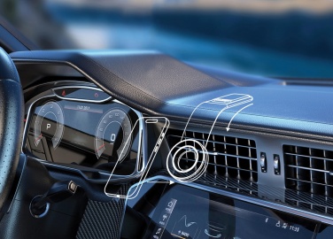 Logo trade firmakingituse pilt: DriveGrip RCS taaskasutatud plastist universaalne magnetiline autohoidik